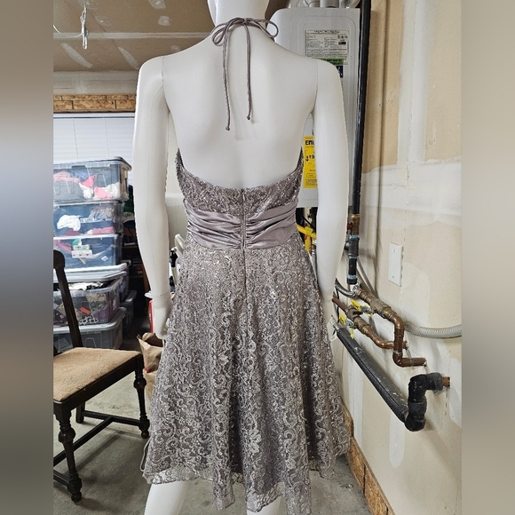 Betsy & Adam Fit & Flare Light Gray Knee Length Party Dress Size 8 - Picture 3 of 12